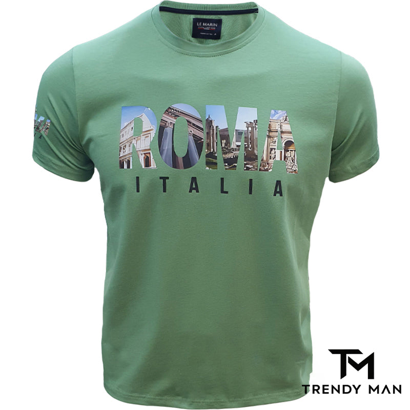 Мъжка тениска 'ROMA' в зелен цвят R825